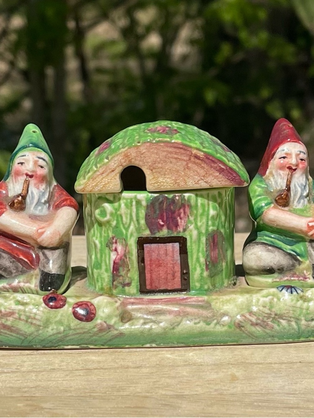 Stafford Green and Red Gnome Cottage Salt and Pepper Set